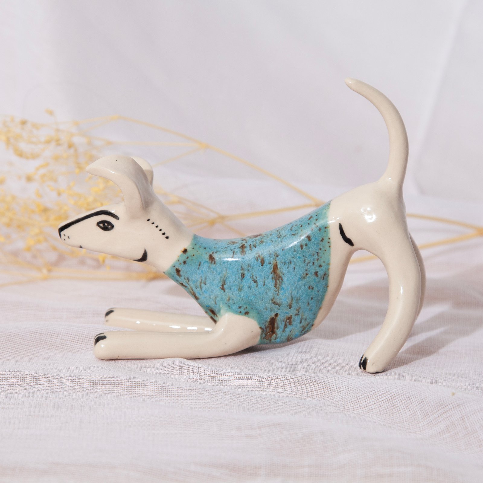 【中古美品】VIEW ON COLOUR 10 ANIMALITY Jolly Jasper' Ceramic Whippet Greyhound Sighthound Figurine